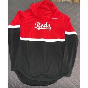 Nike Dri-Fit MLB Cincinnati Reds Hooded Long Sleeve Shirt Womens S
